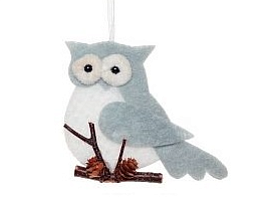 Подвеска текстиль Сова 9см 633427